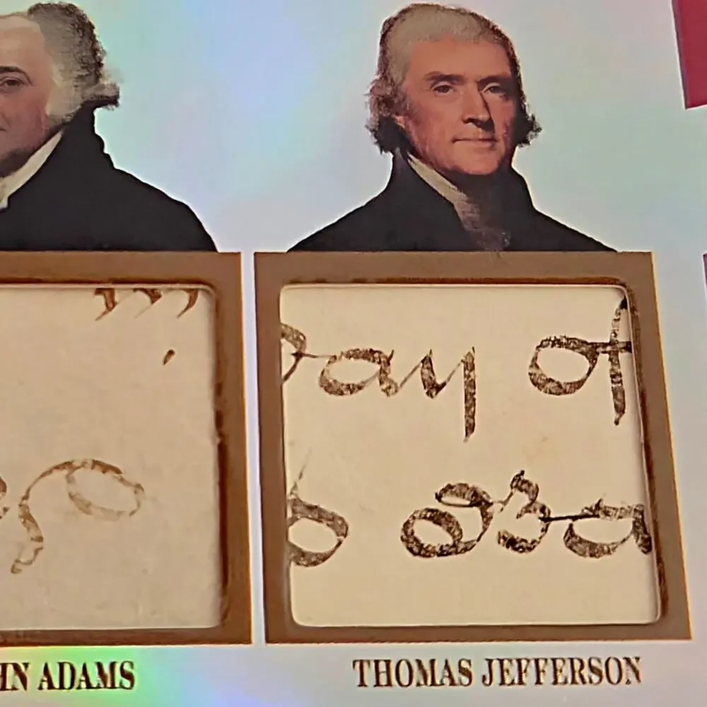 Authentic Presidents Washington, Adams and Jefferson Handwriting Relics History